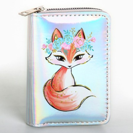 Children's wallet with a holographic effect "Fairytale Fox", 12*2*9.5cm-1