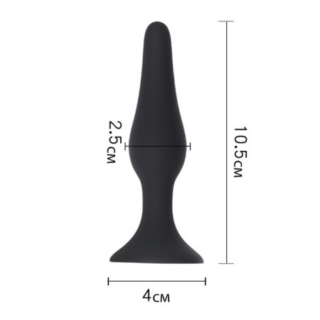 Anal traffic jam, oki-horses, cone, Soft silicone, 10.5 x 2.5 cm, black-1