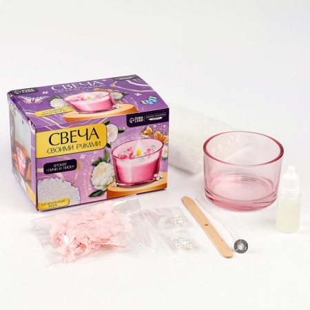 With your own hands. Creation of a “pink hydrangea” candle, a set for creativity-1