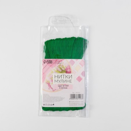 Set of threads Muline No. 909, 8 ± 1 m, 6 pcs, emerald color-6