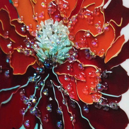 Acrylic painting "Volumetric flowers" 40x30 cm-2
