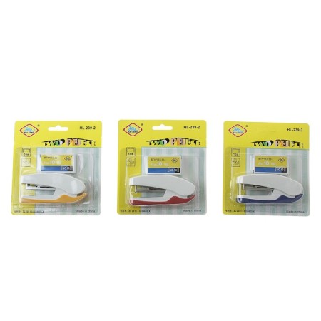 Stapler No. 10 to 15 sheets with brackets, blister, mix-4