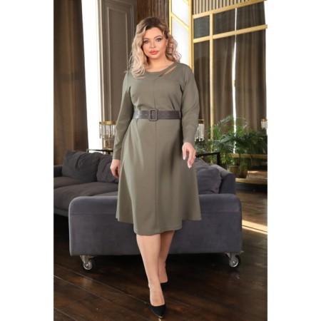 Women's dress, size 58, khaki color-5