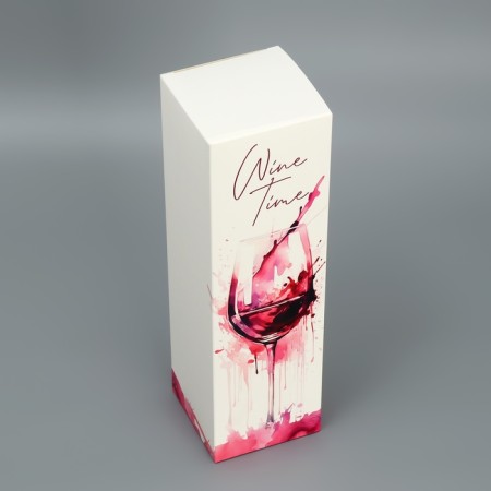 Gift folding box, packaging, “Time to drink wine”, 9.5 x 32.5 x 9 cm-5