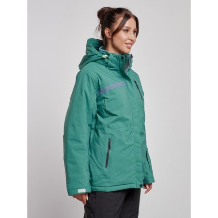 Ski jacket female winter, size 52, green color-2
