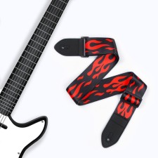 Guitar belt, flame, length 60-117 cm, width 5 cm