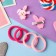 Caramel hair set (4 elastic bands, 2 clamps) hare, 3.5x2.5 cm, pink