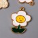 Decor for creativity Metal "Sunflower White" enamel 2.4x1.8 cm