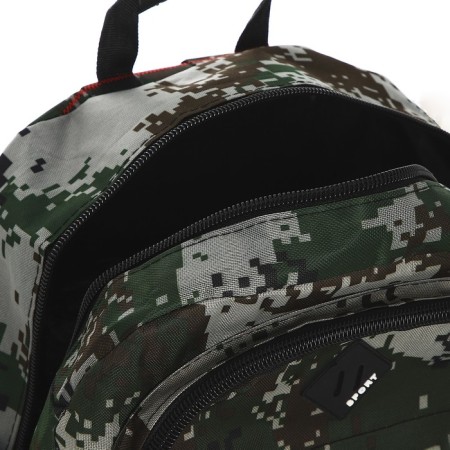 Tourist backpack on lightning, with an increase, 4 outer pockets, green color-9