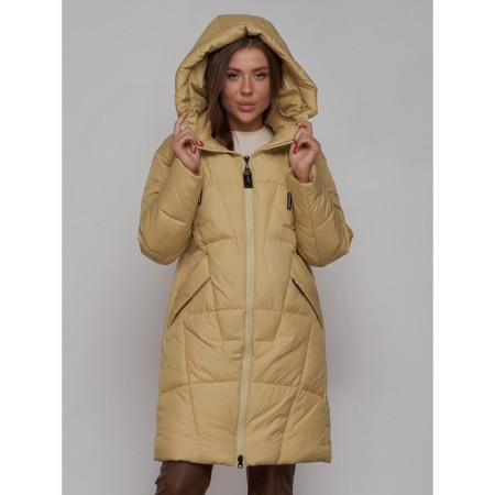 Coat insulated winter female, size 46, mustard color-4