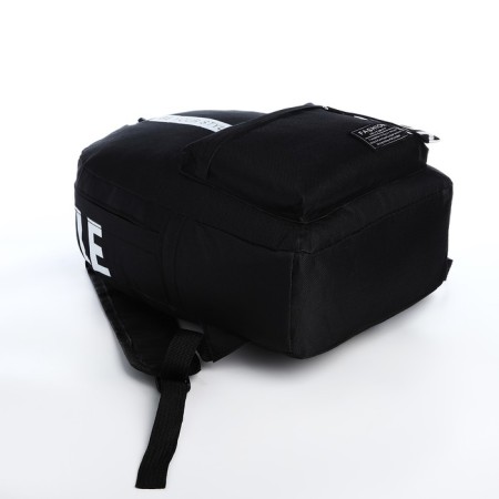 A backpack with a zipper, an outer pocket, 2 side pockets, black color-4