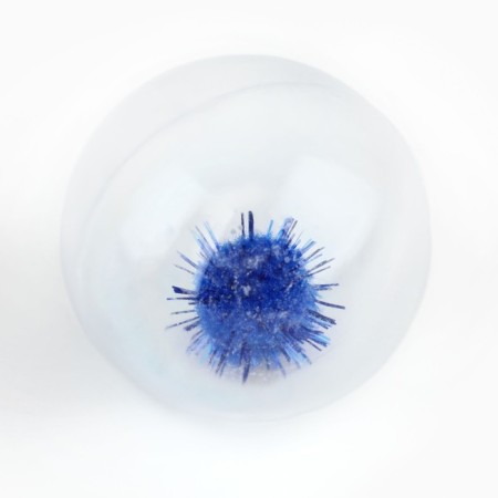 Ball for cats with a pomp, 4 cm, packing in a jar of 25 pcs, mix-4