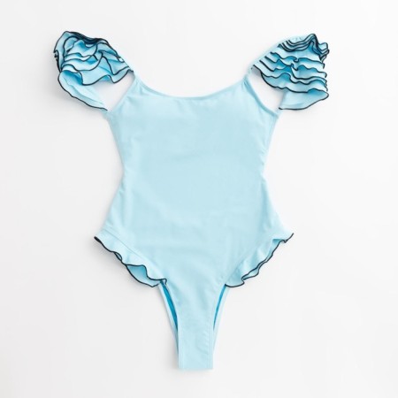 Women's swimsuit Minaku "Summer Rose", size 46, blue color-6