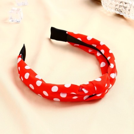 Hair cap "Amata" Large peas, 3 cm, red-white