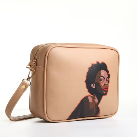 Women's bag over the shoulder Textura, small size, beige color-2