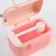 Container for storage of baby food, 400 ml., 12x8.5x7cm, pink color