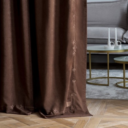 Set of curtains "Bridget", size 2x200x270 cm, brown color-1