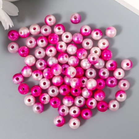Beads for creativity plastic "gradient pink" set of 20 g, d = 0.8 cm, mix of holes/without