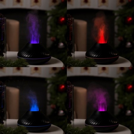 Air humidifier Luazon HM-10, flame effect, 130 ml, 4.5 watts, USB, black-2