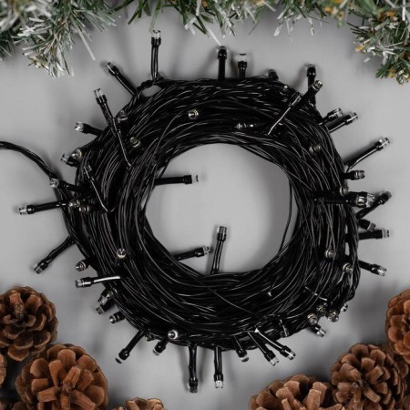 Garland “thread” 10 m, IP20, dark thread, 100 LED, white glow, 8 modes, 220 V-1