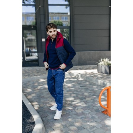 Male ise vest, size 46, blue color, burgundy-1