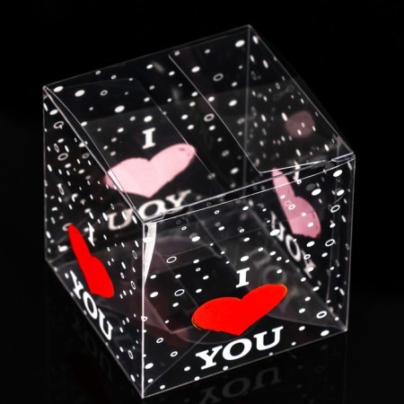 Folding box from PVC I Love You, 7 x 7 x 7 cm-1
