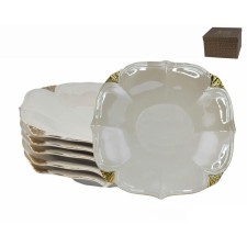 A set of deep plates Lenardi “Pearl White”, porcelain, 21 cm, 6 pcs