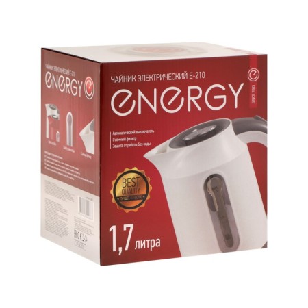 Energy E-210 kettle, plastic, 1.7 l, 2200 watts, white-7