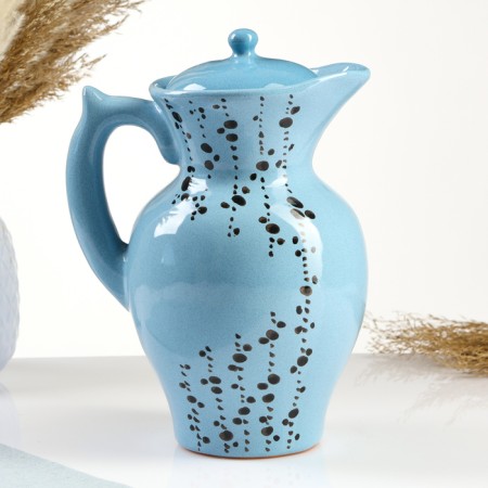 Jug "cottage" 1l / 22.5x13.5cm, blues-1