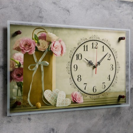 Wall watches: flowers, silent, 35 x 60 cm-1