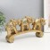 Polystone souvenir "Three gold elephants on the arc - Circus Popon" 15.5x5x28 cm