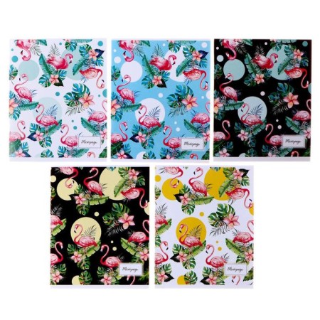 Notebook of 36 sheets in the Calligrata Flamingo cage, covered cardboard, OFSET block, mix