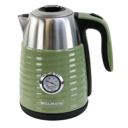 Electric kettle Willmark WEK-1738PST, plastic, Metal flask, 1.7 l, 2200 watts, green