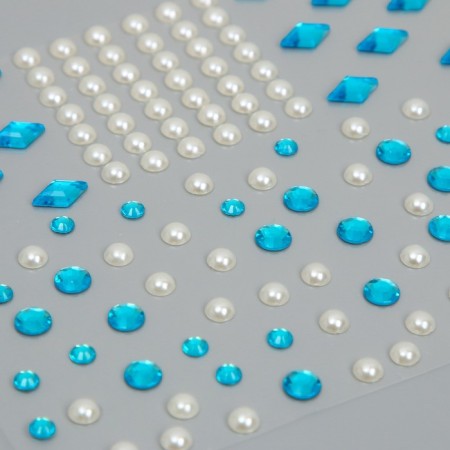 Sticker Plastic Rhinestones "Rhubates and Pearls" 12x10 cm-2
