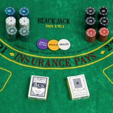 Poker, set for the game (maps 2 decks, chips 240 pcs.), 60 x 90 cm