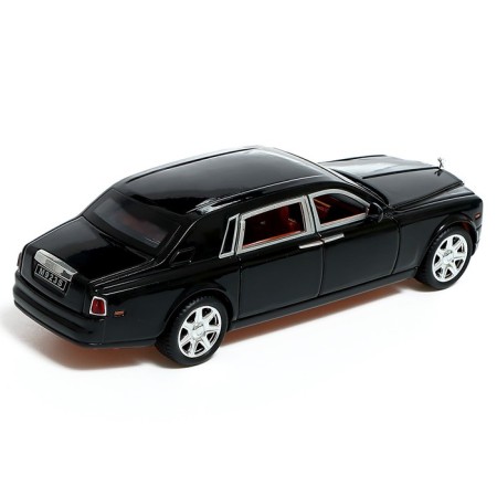 Metal machine "Limousine", 1:24, doors, hood, trunk, black color open-2