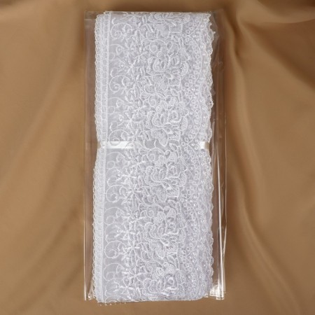 Lace on a grid, 105 mm × 11 ± 1 m, white color-2