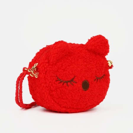 Bag's bag with lightning, long lace, red color