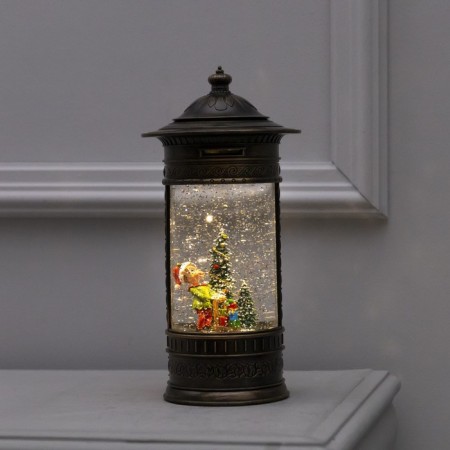 LED figure "Lantern with an elf" 14 × 27 × 14 cm, plastic, AAX3 batteries (not in the kit), USB, glow warm white