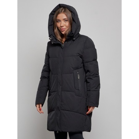 Coat insulated winter female, size 54, black color-5