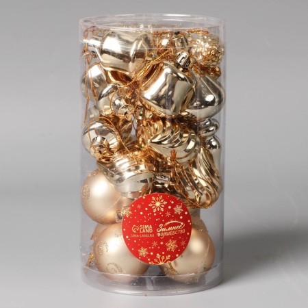 Set of jewelry plastic 24 pcs "Funny Cinter" 4 cm, gold-1