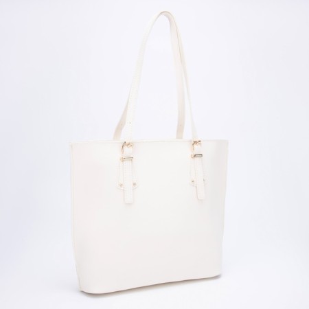 Zipper bag, external pocket, white color-1