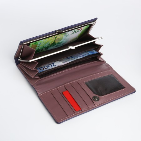 Women's wallet on magnet, purple color-3