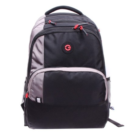 Youth backpack 45 x 32 x 23 cm, ergonomic back, laptop compartment, Grizzly 330, black/gray RU-330-1_1-2