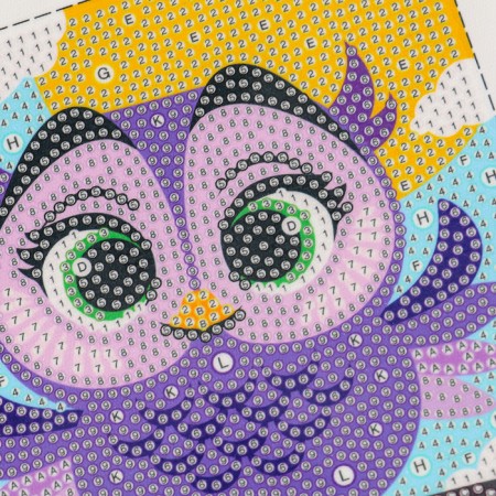 Diamond mosaic 15x15 on a frame with different rhinestones "Owl"-6