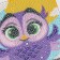 Diamond mosaic 15x15 on a frame with different rhinestones "Owl"