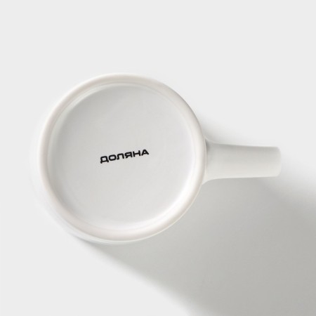 Porcelain shade mug "Flowering of love", 380 ml, white color-3