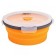Folding container with a lid, 800 ml, orange color