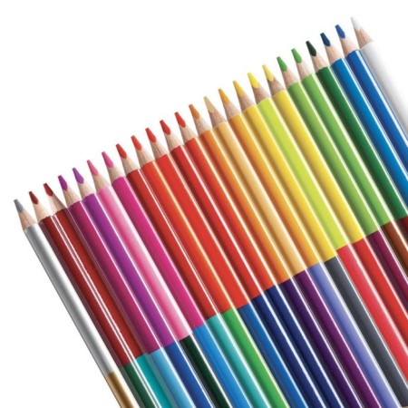 Карандаши 24 цвета Carioca BiCcolor, 3.3 мм, трёхгранные, двусторонние, деревянные, картон, европодвес-1