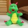 Soft toy "Dragon", with pink wings, 18 cm, green color